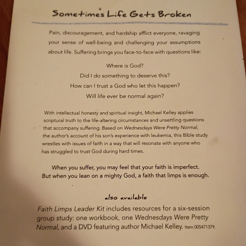 Michael Kelley Faith Limps LifeWay Christian Study Guide Book